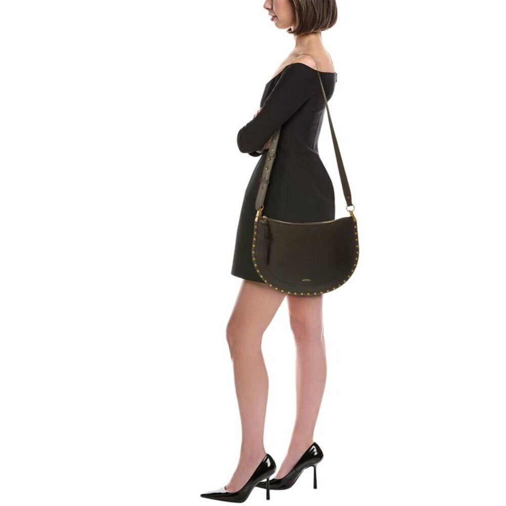 Isabel Marant Oskan Soft Zip Leather Crossbody, Black - Picture 4 of 4